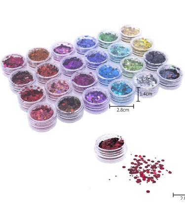 DBOO Holographic Glitter - 24 Pots Hexagonal Nail Sequins & Foils for Stunning Nail Art - Buy Online on GoSupps.com