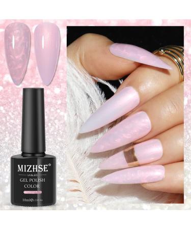 MIZHSE Pink Shimmer Pearl Gel Nail Polish with Shell Thread - 10 x 1 Soak Off UV LED - Y007 - Buy Online on GoSupps.com