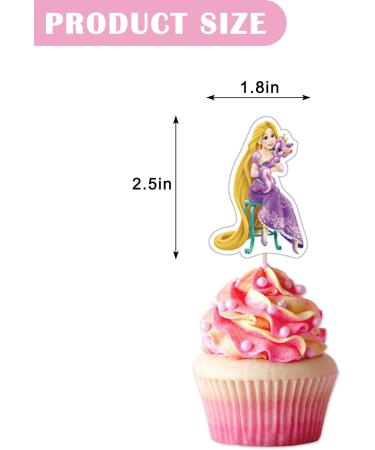 25PCS Princess Cake Toppers Cake Decorations Cartoon Cup Cake Baby Shower Themed Birthday party Supplies for Girls - Buy Online on GoSupps.com