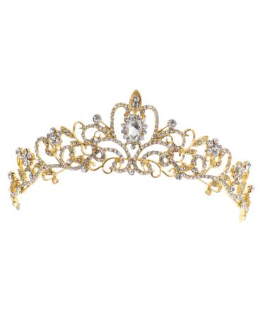 MERRYHAPY Large Rhinestone Crown Hair Ties for Women Hair Bands for Womens Hair Women Hair Accessories Hair Accessory Bridal Headdress Women s Jewelry Rhinestone Bridal Crowns Wedding Alloy