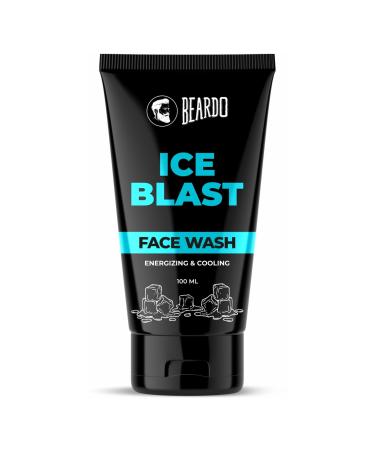 BEARDO Ice Blast Cooling Facewash for Men 100 ml | INSTANT Icy freshness | Aloe Vera Face wash Vitamin E & Menthol for cool lock technology | Refreshing & Hydrating facewash