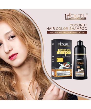 MOKERU Dark Brown Hair Color Shampoo for Women & Men - Cover Gray & White Hair, Instant Colouring - Long Lasting, Easy to Use - Buy Online on GoSupps.com