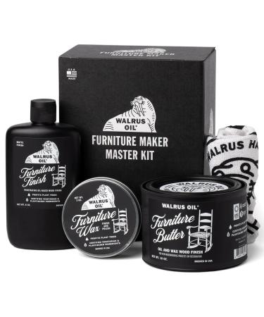 Walrus Oil - Furniture Finish Master Kit - Includes Furniture Finish Furniture Butter Furniture Wax Polishing Rag and Special Box