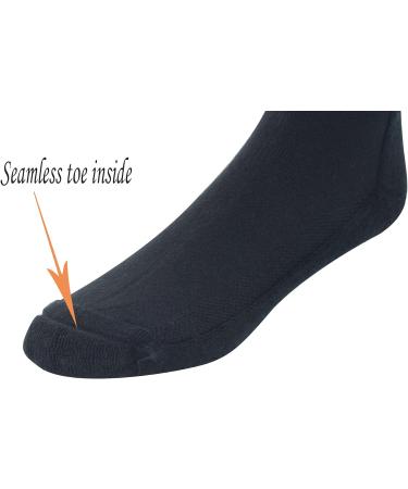 Yomandamor Non-binding Diabetic Ankle Socks for Men - 5 Pairs, Seamless Cushioned Cotton, Size 10-13, Black - Buy Online on GoSupps.com