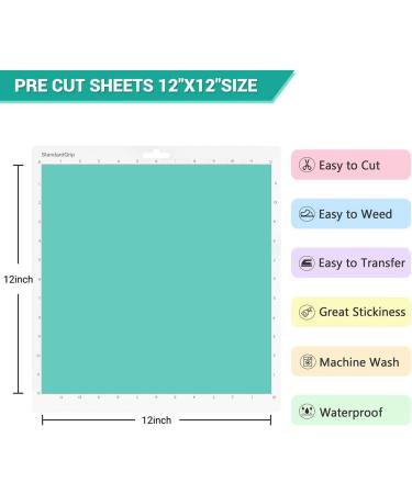 HTVRONT Heat Transfer Vinyl Bundle - 24 Pack 12x12 Iron-On Vinyl Sheets for T-Shirt, 21 Assorted Colors HTV Vinyl with Teflon Sheet & Weeding Hooks - Buy Online on GoSupps.com