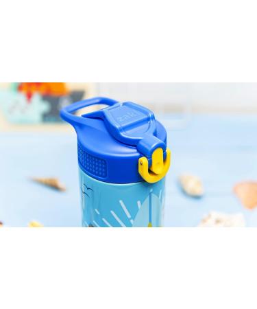 Zak Designs Baby Shark 14 oz Stainless Steel Kids Water Bottle - Vacuum Insulated, Flip-Up Straw Spout, Locking Cover - Durable Cup for Sports or Travel - Buy Online on GoSupps.com