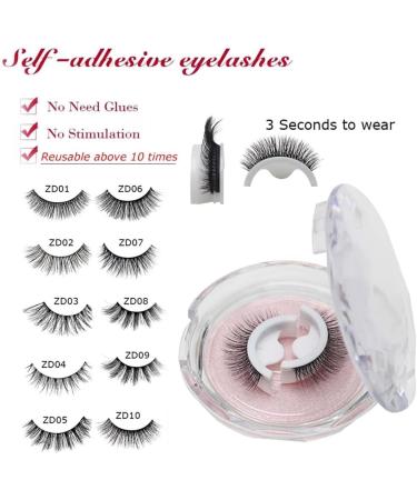 TiSkying False Eyelashes Stickers without Glue Reusable Long Eyelashes Waterproof Self-Adhesive Eyelashes No Liner Fake Lashes Natural Look for Women - Buy Online on GoSupps.com