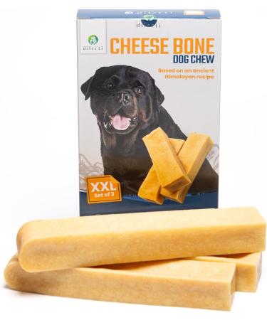 Natural Cheese Chewing Bones for Dogs | Durable XXL Size 3-Pack - Tasty & Long-lasting Treats - Buy Online on GoSupps.com