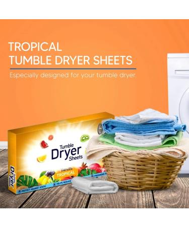 Tropical Tumble Dryer Sheets 105 - Long Lasting Fragrance and Softness | Static Protection, Crease Reduction & Fabric Freshness - Buy Online on GoSupps.com