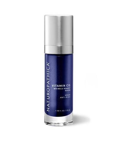 Naturopathica Vitamin C15 Wrinkle Remedy Serum for Face - Daily Moisturizing Vitamin C Brightening Serum with Hyaluronic Acid to Visibly Reduce Fine Lines & Wrinkles - Made in USA (1.18 oz)