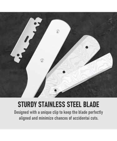 Professional Barber Straight Razor | 100 Single Edge Blades | Premium Stainless Steel Shaver for Men | Home & Salon Grooming (NO.131 - Buy Online on GoSupps.com