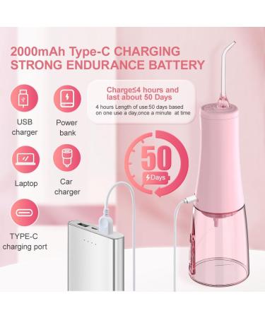 350mL Water Flosser - Cordless Dental Oral Irrigator with 6 Jet Tips 3 Modes USB Rechargeable IPX7 Waterproof - Perfect for Home & Travel (Pink - Buy Online on GoSupps.com