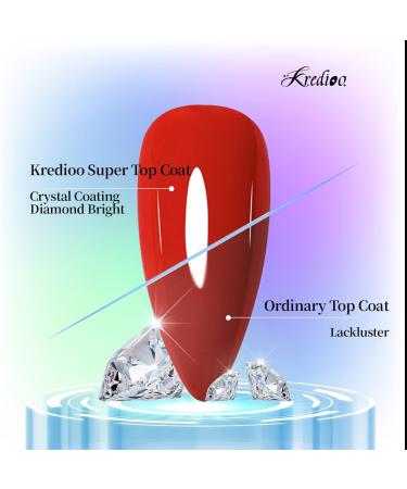 Kredioo Base Coat and Top Coat Gel Nail Polish 2 Pcs 15ML No Wipe Gel Top Coat Glossy Shine Finish for Soak Off UV Gel Polish Gel Base Coat for Builder Gel Natural Nails DIY Nail Art At Home Base Top Coat - Buy Online on GoSupps.com