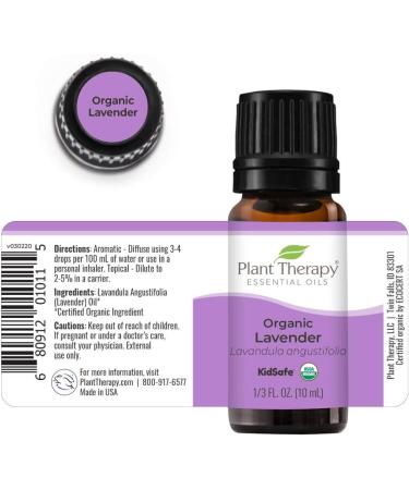 Plant Therapy Organic Lavender Essential Oil 100% Pure - USDA Certified - Therapeutic Grade 10 mL - Natural Aromatherapy for Relaxation and Sleep - 0.33 Fl Oz - Buy Online on GoSupps.com