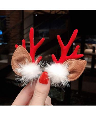FRCOLOR 4 Pairs Chirstmas Hair Clips Antler Hairpins Deer Horn Barrettes with Ear Decoration Party Headwear for Kids Children - Buy Online on GoSupps.com