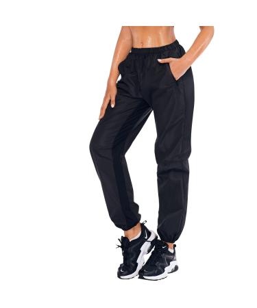 Gotoly sauna pants women lose weight jogging pants sports pants high waist training pants long sweat pants with bag quick -drying sweatose stomach control thigh shaper for running training gym l black pants