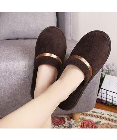 Buy Tianmao 5 Pairs of Coral Fleece Hotel Slippers | Universal Size 28.5x11cm | Ideal for Spa Parties & Travel | Brown & Beige Options - Buy Online on GoSupps.com