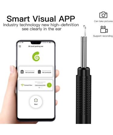 XIMGirl Ear Wax Removal Tool with Camera - 1080p Wireless Ear Cleaner Kit with Light & 12 Silicone Tips - Compatible with iPad & Android (Black) - Buy Online on GoSupps.com