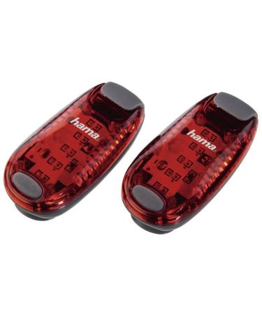 Hama LED safety light set of 2 (permanent light including battery flashing light ideal for joggers school children cyclists) red