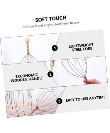 Beaupretty 6-Piece Massager Hand Scrubber & Scalp Massage Brush | Multifunctional Hair Washer Tool & Shampoo Scrubber - Steel & Wood | International Shipping - Buy Online on GoSupps.com