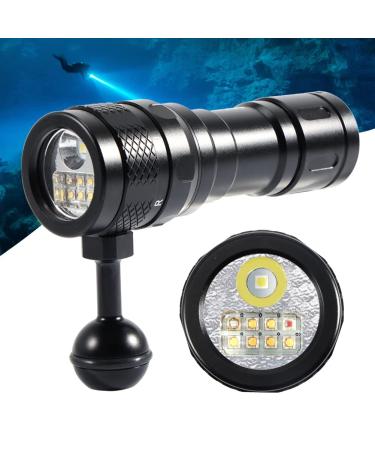 APLOS AP70 Scuba Diving Video Light, 6000 Lumen, 135 Degrees Wide Beam Angle, Underwater Flashlight with Red UV Light