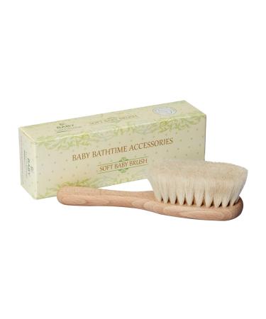 Baby Bathtime Baby Hair Brush Goat Hair Bristles Natural Beechwood Handle Soft Goat's Bristles