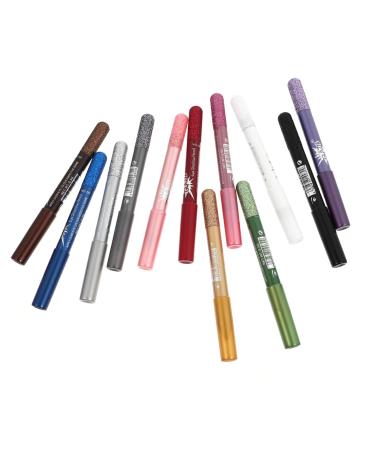 Hemoton 12pcs Pearlescent Eyeshadow Pencil Girl Makeup Pens Eyeliner Pencil Eyeshadow Wood