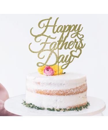 Happy Father's Day Gold Cake Topper Best Dad Father's Day Decoration Fathers Day Party Happy Dada Day Topper(Gold Dad) - Buy Online on GoSupps.com