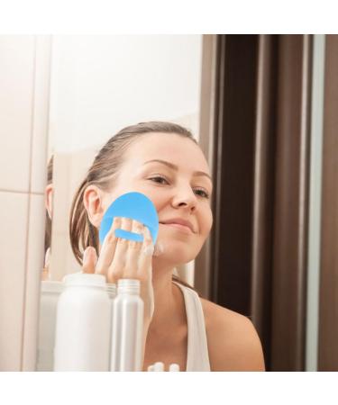 Silicone Face Cleansing Brush Massager - Exfoliator Scrubber Tool in Sky Blue | Manual Face Washing Solution - Buy Online on GoSupps.com