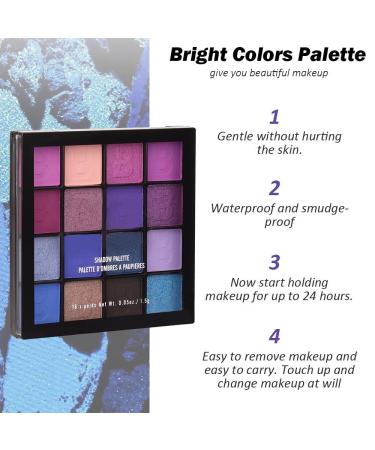 AMY'S DIARY Forest Blue Purple Eyeshadow Palette - 16 Colors Matte & Glitter, Long Lasting for Women & Girls - Buy Online on GoSupps.com