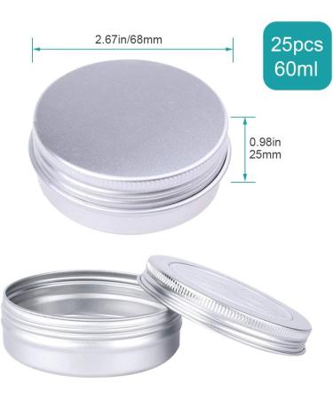 24er Aluminum Empty Jars - 60ml Round Cosmetic Cans for Lip Balm Cream & Nail Art - Small Storage Kit with Screw Cover - Buy Online on GoSupps.com