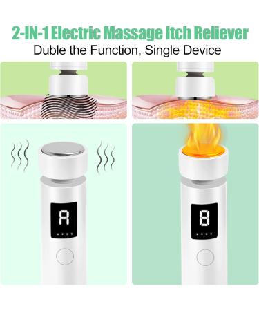Electric Massage Itch Reliever - 2-in-1 USB Rechargeable Device with 3 Temperature Settings & Vibration for Fast Itch Relief | Summer Outdoor Gadget | International Shipping - Buy Online on GoSupps.com