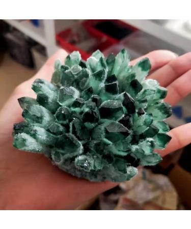 Natural Crystal Rough for 200-800g Natural Green Ghost Phantom Quartz Crystal Cluster Rock Stones and Crystals Home Decor (Size : 250-300g)