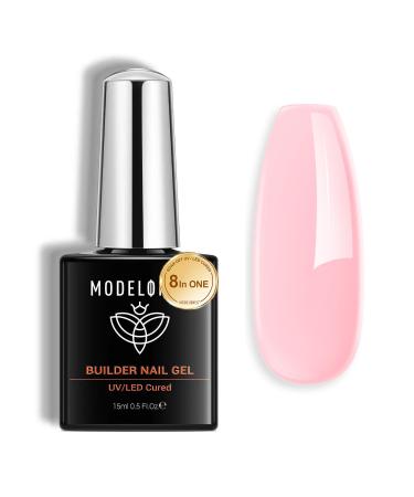 Modelones 8 in one Builder Gel pink assembly gel for gelails builder gel for nails gel nail polish nail extension extension soac off uv nails Gellack for nail studio manicure set 15 ml