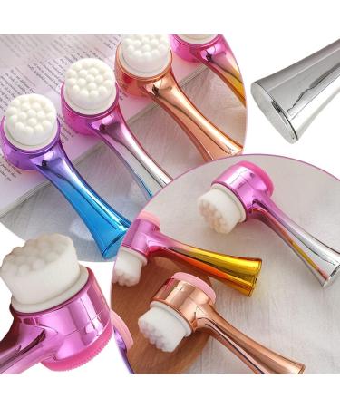 2 in 1 Facial Cleansing Brush - Silicone Manual & Deep Cleansing System for All Skin Types - Super Soft Massage & Pore Cleaning - Buy Online on GoSupps.com