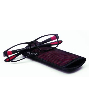 Foster Grant Scooter Black Men's Reading Glasses with Case +1.25