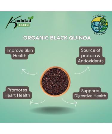 Koalakoi ORGANIC Black Quinoa grain | easy to cook gluten free healthy super nutritious grain | Natural Source of Protein Vitamins and Antioxidants (1.8kg) - Buy Online on GoSupps.com