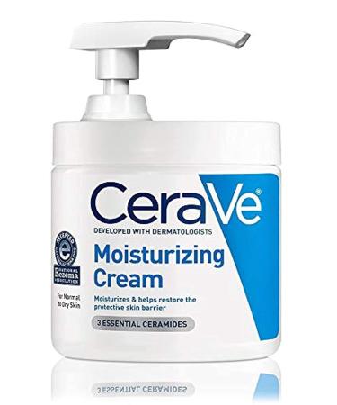 CeraVe Moisturizing Cream with Pump 16 oz Daily Face and Body Moisturizer for Dry Skin