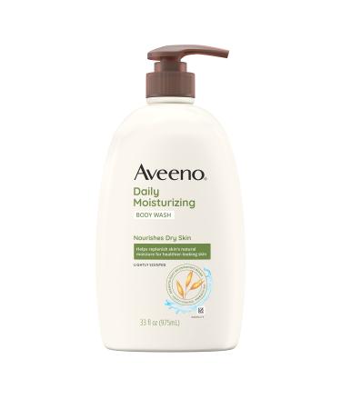 Aveeno Daily Moisturizing Body Wash with Soothing Oat Creamy Shower Gel (Soap Free and Dye Free/Light Fragrance), 33 Fl Oz 33 Fl Oz (Pack of 1)
