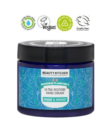 Beauty Kitchen SeaHorse Plankton+ Ultra Restore Hand Cream 60ml | Vegan Organic Eco-Friendly | Soft Skin & Instant Dryness Relief - Buy Online on GoSupps.com