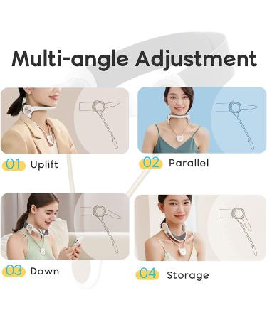 Alphay Adjustable Neck Support Brace | Cervical Collar for Decompression & Posture Correction | Neck Traction Device for Men & Women - White (Size L) - Buy Online on GoSupps.com