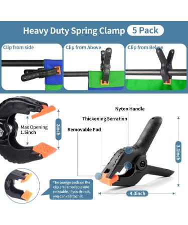 Hemmotop Green Screen Backdrop Kit 5x6.5ft - 2-in-1 Reversible Blue/Green Screen with Portable T-Shaped Stand | 5 Backdrop Clips - Buy Online on GoSupps.com