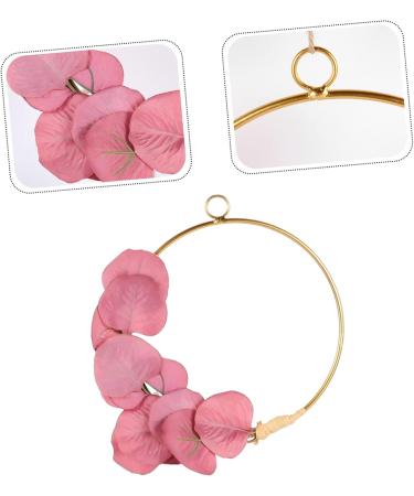 Gadpiparty Iron Craft Wrought Iron Gate Hanging Wreath Rose Pendant Artificial Flower Wall Nordic Decor Wall Hanging Rosy 20x20cm - Buy Online on GoSupps.com