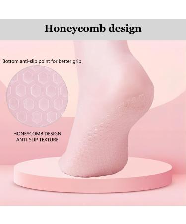 Moisturising Gel Silicone Socks for Women - Repair Dry Cracked Feet | Aloe Spa Pedicure Socks - Soften Rough Skin (Pink) - Buy Online on GoSupps.com