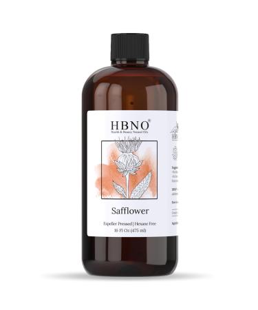 HBNO Safflower Oil - 16 oz (475ml) Value Size - High Oleic Ideal for Shampoos Conditioners Face wash Lotions and Skin Care Products. Safflower 16 Fl Oz (Pack of 1)
