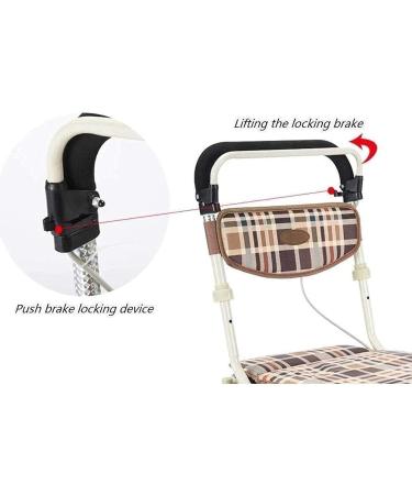 Multifunctional Elderly Walker The Elderly Can Push & Sit Lightweight Folding Spray-Painted Steel Shopping Cart with Duffel Bag and Decoration - Buy Online on GoSupps.com