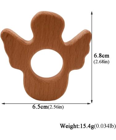 Wendysun 10pcs Cartoon Wood Teether - Natural Animal Wing Shape Baby Teething Toy - Buy Online on GoSupps.com
