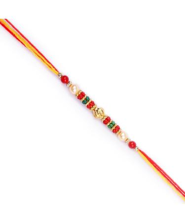 Jaiccha Ghasitaram Rakhi Gifts for Brothers Box 2 Tin Jars of Flavoured Almonds and MEWA Bites with Pearl Rakhi - Buy Online on GoSupps.com
