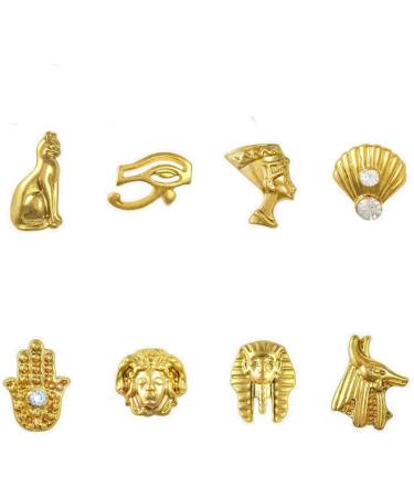 40Pcs 3D Egyptian Nail Charms - Vintage Gold Rhinestones for DIY Nail Art & Jewelry Making - Buy Online on GoSupps.com