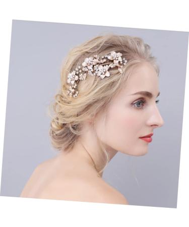 Ipetboom Crystal Headpiece Wedding Hair Comb Flower Leaf Hair Comb Flower Hair Accessories Flower Hair Comb for Women Bridal Hair Comb Tiara Bride European and American Mosaic - Buy Online on GoSupps.com